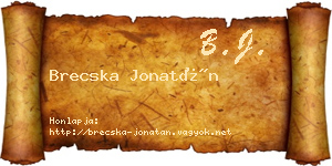Brecska Jonatán névjegykártya